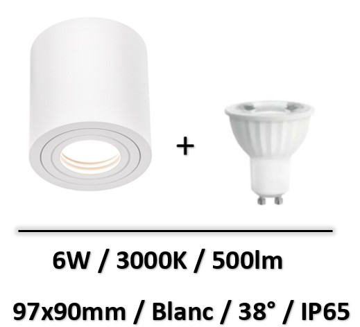 spot-led-saillie-blanc-spectrum-6W
