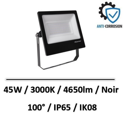 projecteur-led-noir-megaman-45W