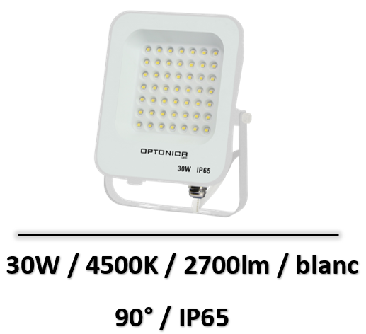 Optonica - Projecteur 30W blanc - 4500K - 2700lm - 5708