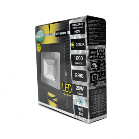 projecteur-exterieur-led-plat-gris-20w-3000°k-ip65