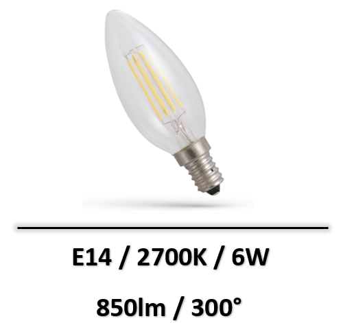 Spectrum - AMPOULE LED E14 6W 2700K Décorative - WOJ14387