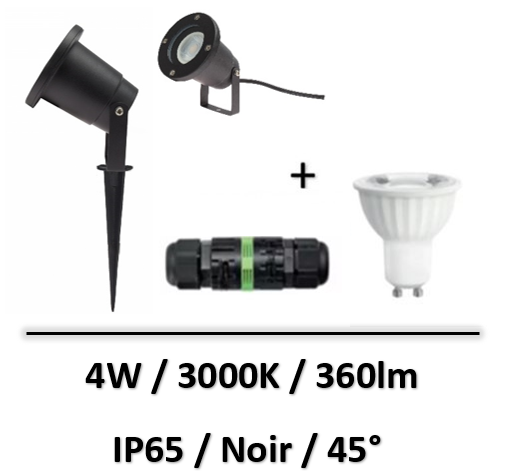 projecteur-piquet-4W-noir