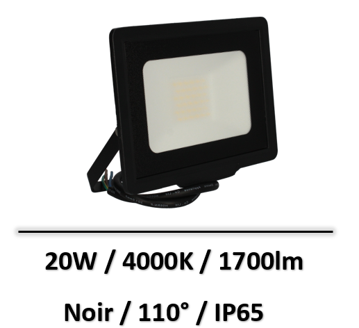 projecteur-led-20W-arlux-noir