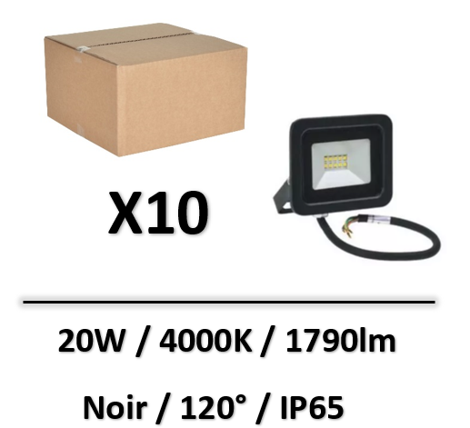 projecteur-led-20W-noir
