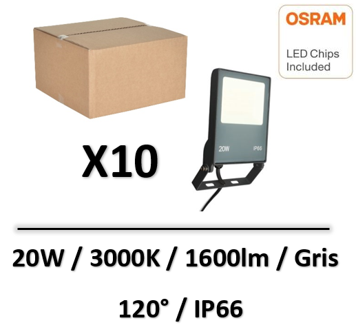 Arlux - PROJ. FLD110 IP66 20W/3000K/1600LM/ANTHRACITE - 740095x10