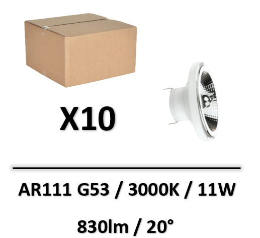 Spectrum - AMPOULE LED AR111 / G53 11W 3000K - 12V - WOJ+14553x10