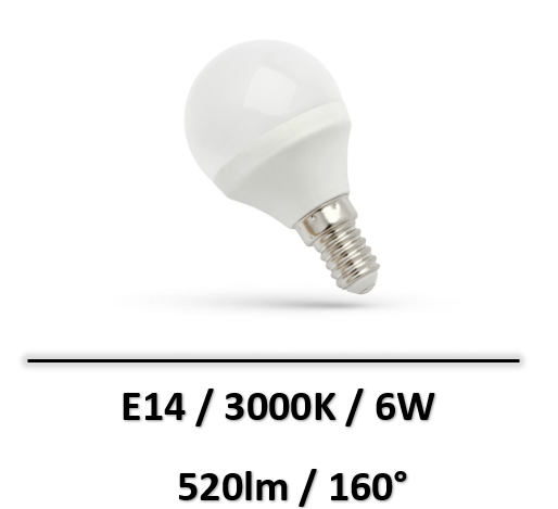 Spectrum - AMPOULE LED E14 6W 3000K - 160° - WOJ+13022