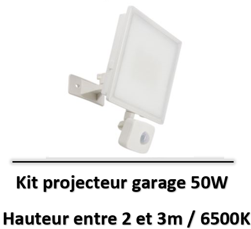 Xanlite - Projecteur LED mural Blanc, détecteur de mouvement Inclus, 50 W, 4200 Lumens - PR50WMDB