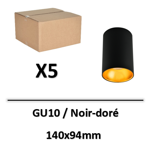 851308-arlux-spot-saillie-noir-dore