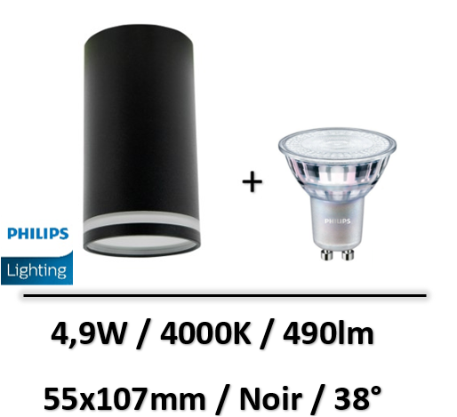 spot-led-philips-noir