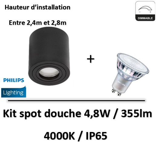 spot-led-douche-saillie-dimmable