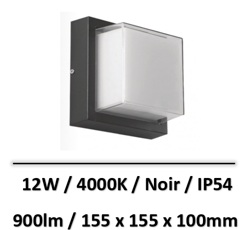 applique-led-carre-noir