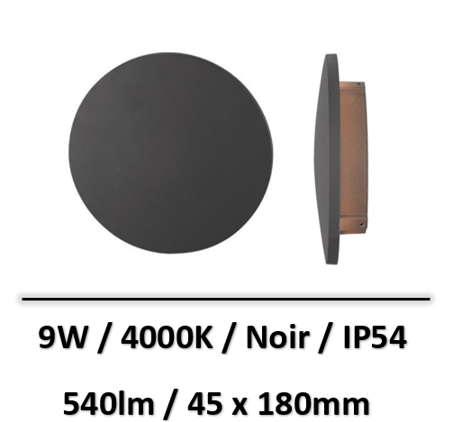 applique-led-noir-9W