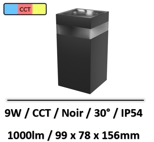applique-led-carre-noir