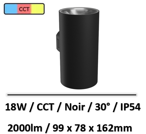 applique-led-noir-18W
