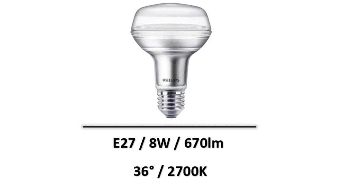 Led R Philips - Ampoule Led E27 R80 8W - 81185600 - Ampoules LED/Ampoules LED ...