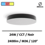 plafonnier-led-noir-24W