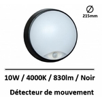 hublot-led-10W-detecteur-noir