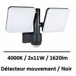 projecteur-noir-2x11W-1620lm-detecteur