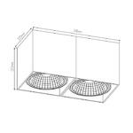 BOX-2L vierkant zwart incl. 2x AR111 12,4W 2700K - 3
