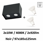 spot-led-saillie-noir-2XGU10-4000K-spectrum