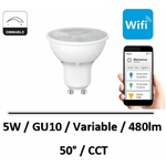 lampe-led-GU10-connectee-5W-CCT-spectrum