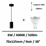 led-noir-6W-GU10-suspendue