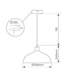 Lámpara de techo colgante Serie Akure E27 Ø290mm Negro (1)