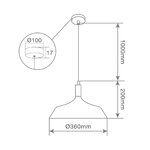 Lámpara de techo colgante Kayes E27 Ø360mm Negro (1)