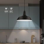 Lámpara de techo colgante Kayes E27 Ø360mm Negro