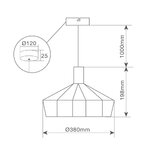 Lámpara de techo colgante Serie Bamil E27 Ø380mm Negro (2)