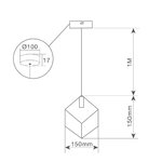 Lámpara de techo colgante Gembu E27 Ø150mm Negro (2)