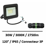 projecteur-led-noir-3000K-connecteur-led
