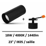 spot-led-noir-saillie-3000K-led