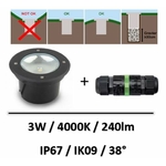 Spot-led-noir-encastre-sol-3W-noir