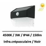 applique-led-solaire-3W-noir-4500K