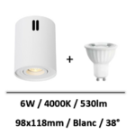 spot-led-saillie-blanc-4000K-6W