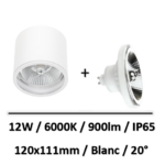 spot-led-saillie-IP65-blanc-12W
