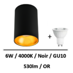 spot-led-saillie-noir-or-arlux-6W
