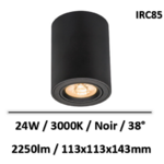 spot-led-lited-noir-3000K-saillie