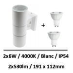 applique-led-blanc-2x6W-4000K