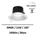 downlight-led-be-led-21W-blanc-encastre