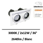 spot-led-double-magasin-blanc-noir-24W