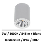 spot-led-saillie-blanc-9W-lited-3000K