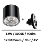 spot-led-saillie-noir-12W