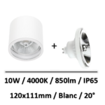 spot-led-saillie-IP65-blanc
