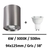 spot-led-gris-saillie-6W