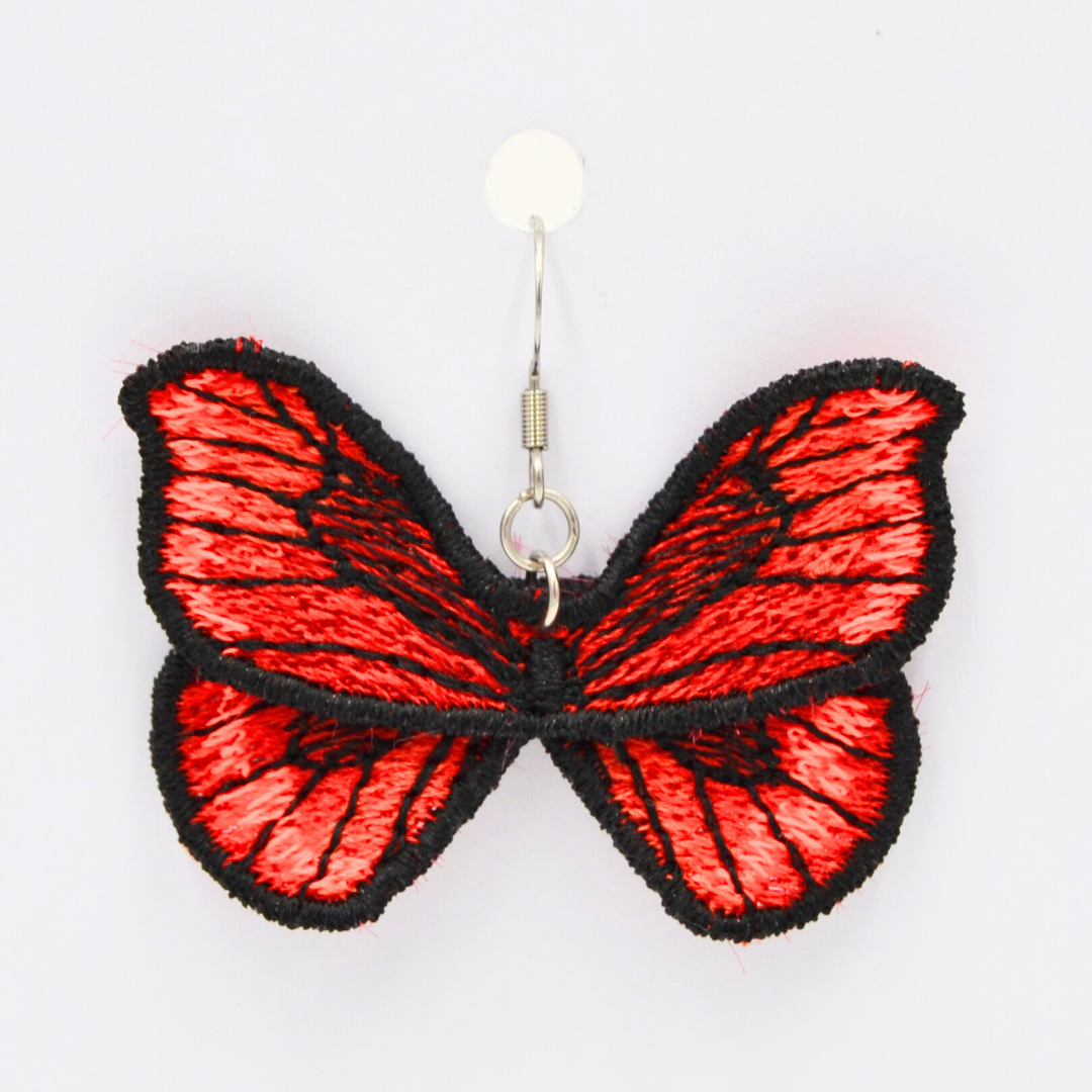 Boucle d\'oreille - Papillon Rouge