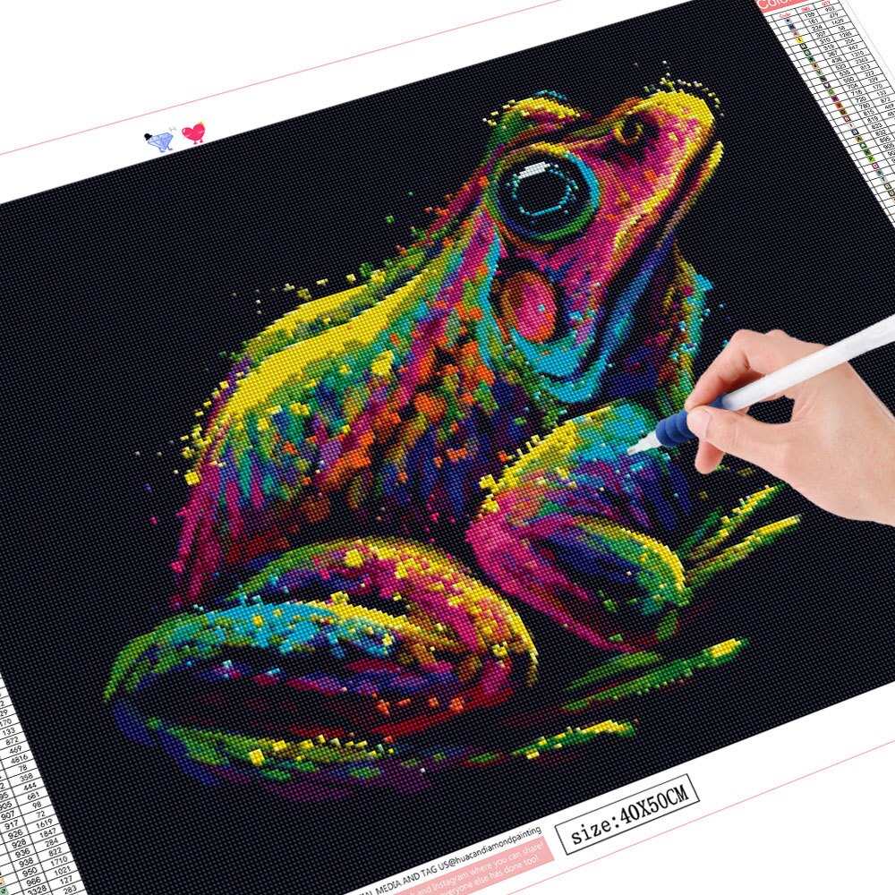 HUACAN-peinture-diamant-th-me-grenouille-broderie-compl-te-5D-mosa-que-d-animaux-broderie-l