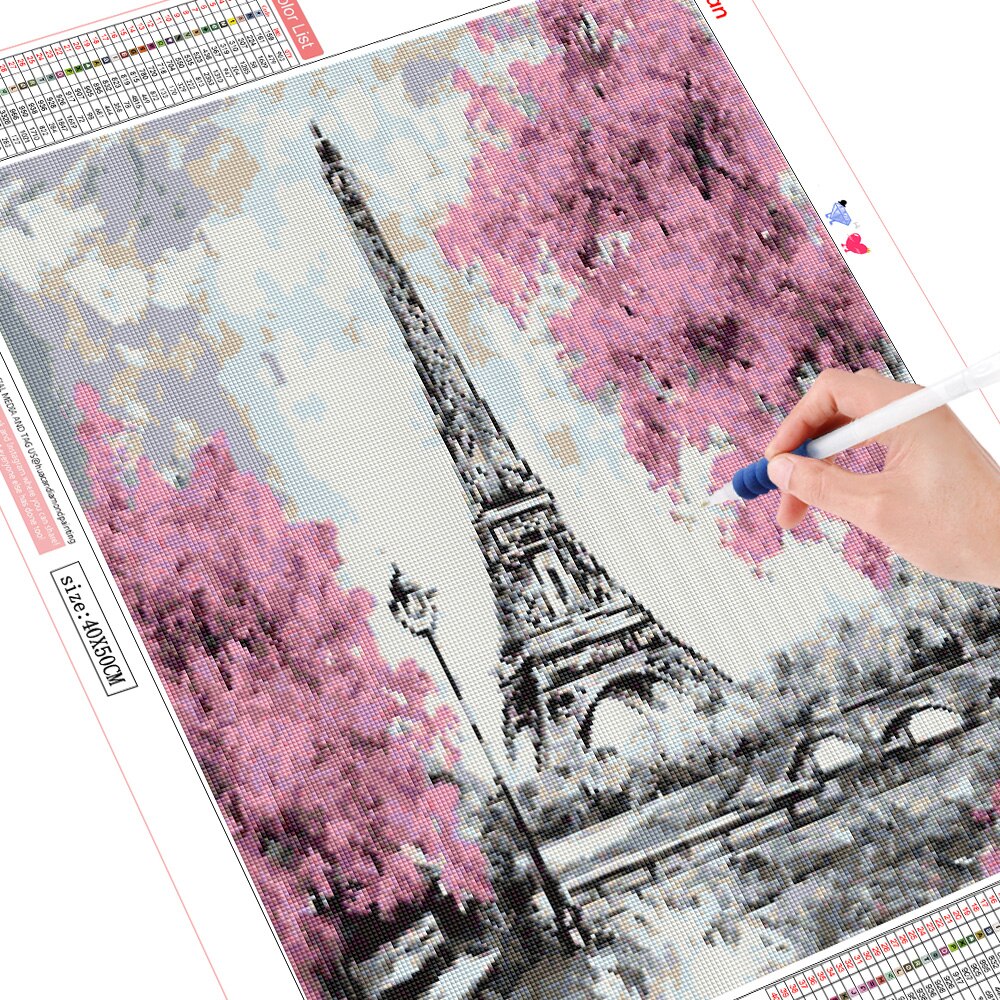 HUACAN-peinture-diamant-th-me-tour-Eiffel-broderie-compl-te-5D-mosa-que-de-paysage-de